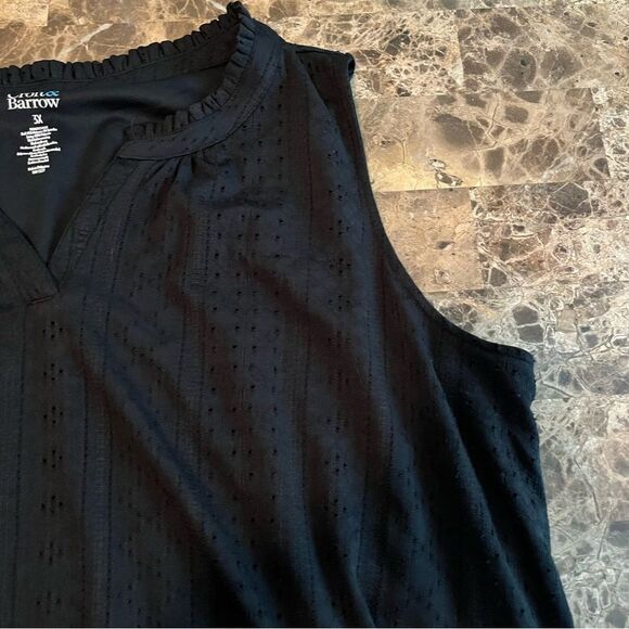 Croft & Barrow Women’s Dress 3X Split Neck Black Tiered Sleeveless Plus Size - Picture 9 of 12